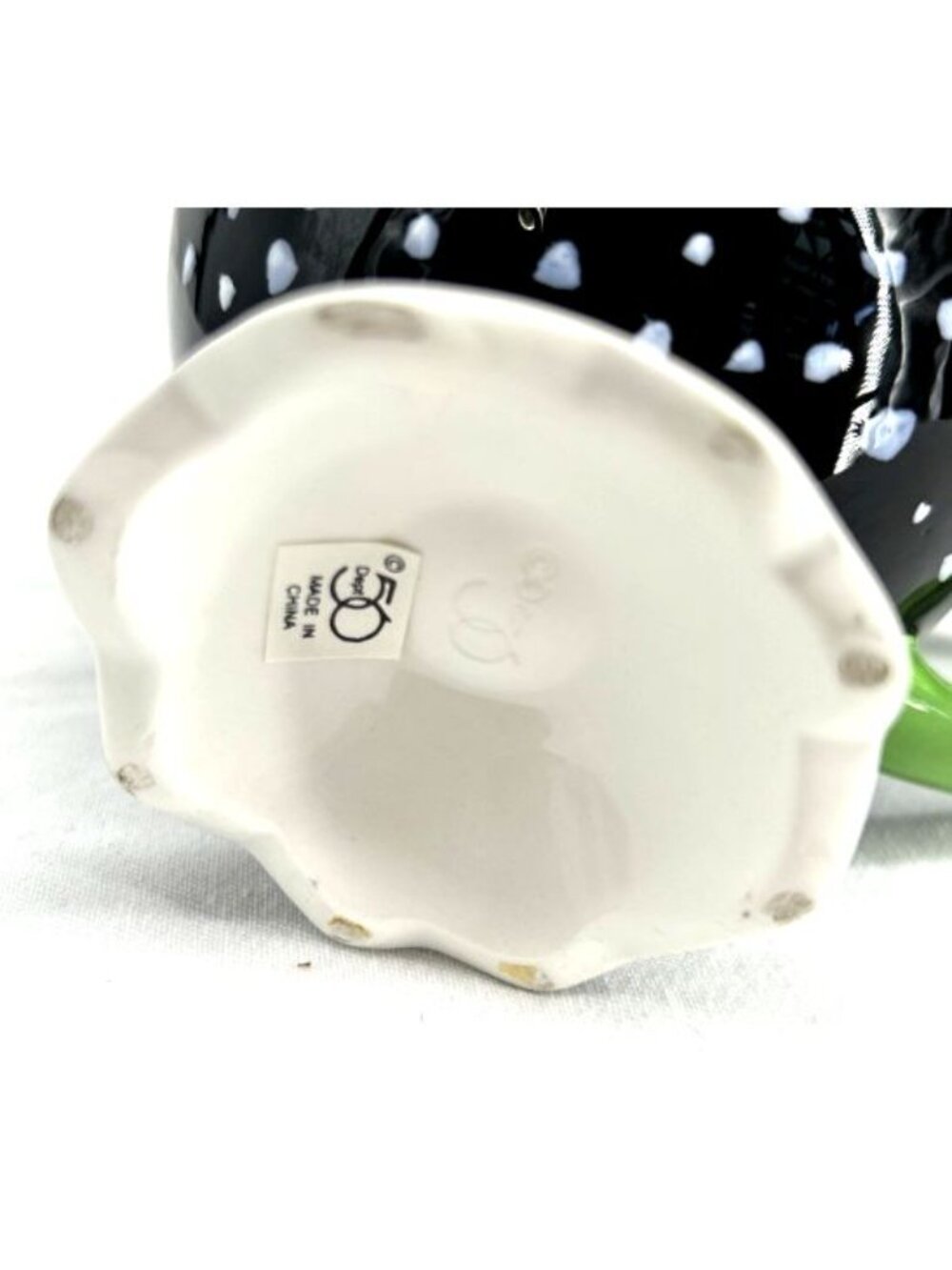 Dept 56 Ceramic Cracked Egg Coffee Mug Cup Set of 4 Black White Dot Easter - Picture 8 of 8
